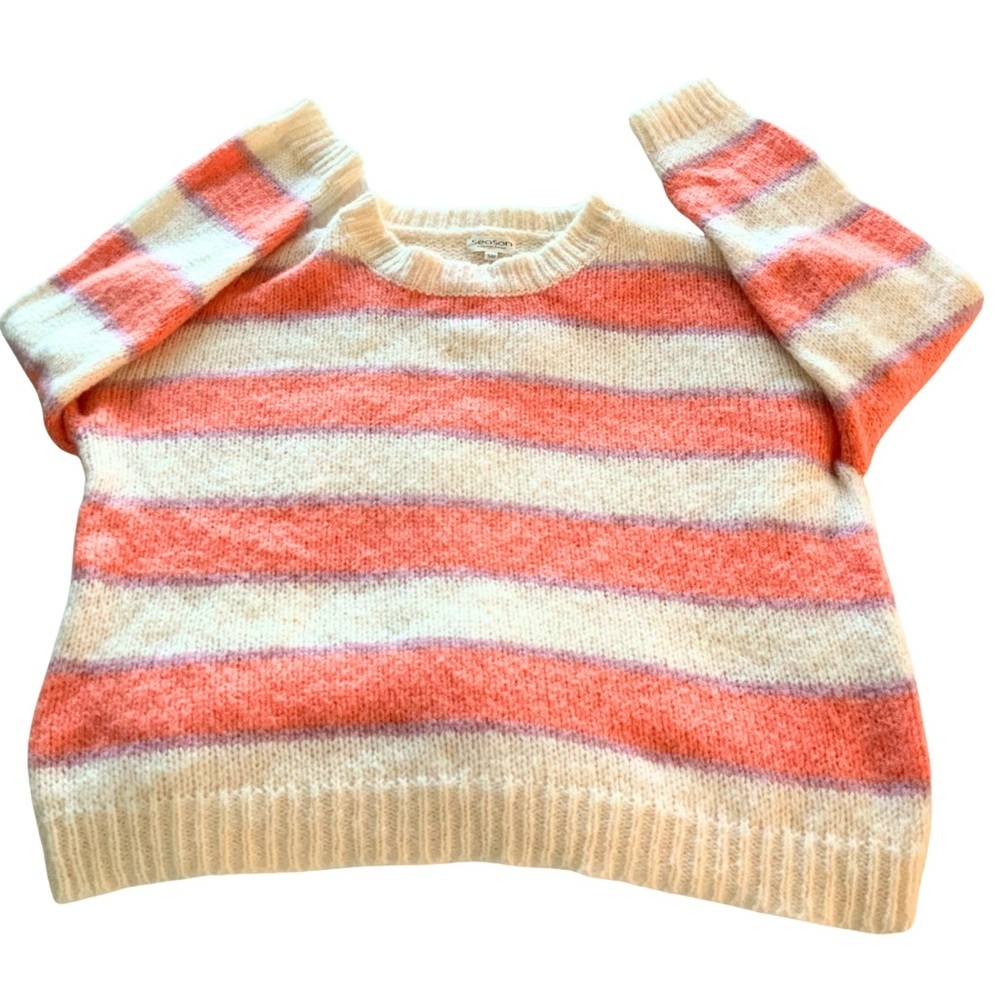 Season Cree Avec Amour Womens Striped Long Sleeve Sweater Multicolor‎ Size S